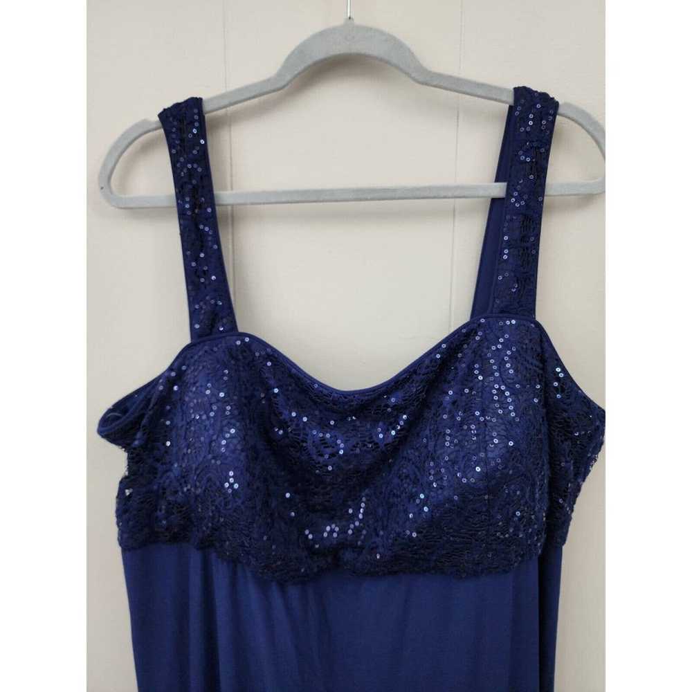 RM Richards long Blue Sequin Formal Dress Plus 20W - image 2