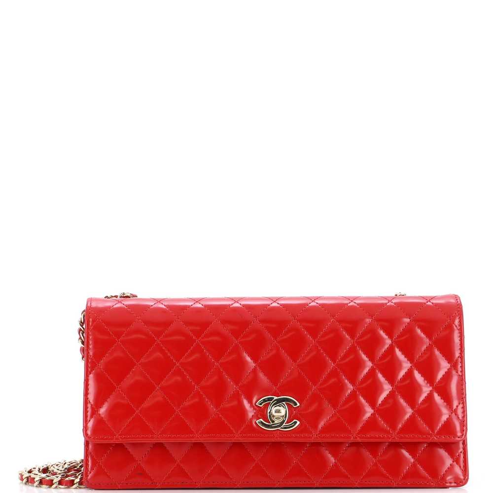 CHANEL CC Chain Flap Bag Quilted Patent East West - image 1