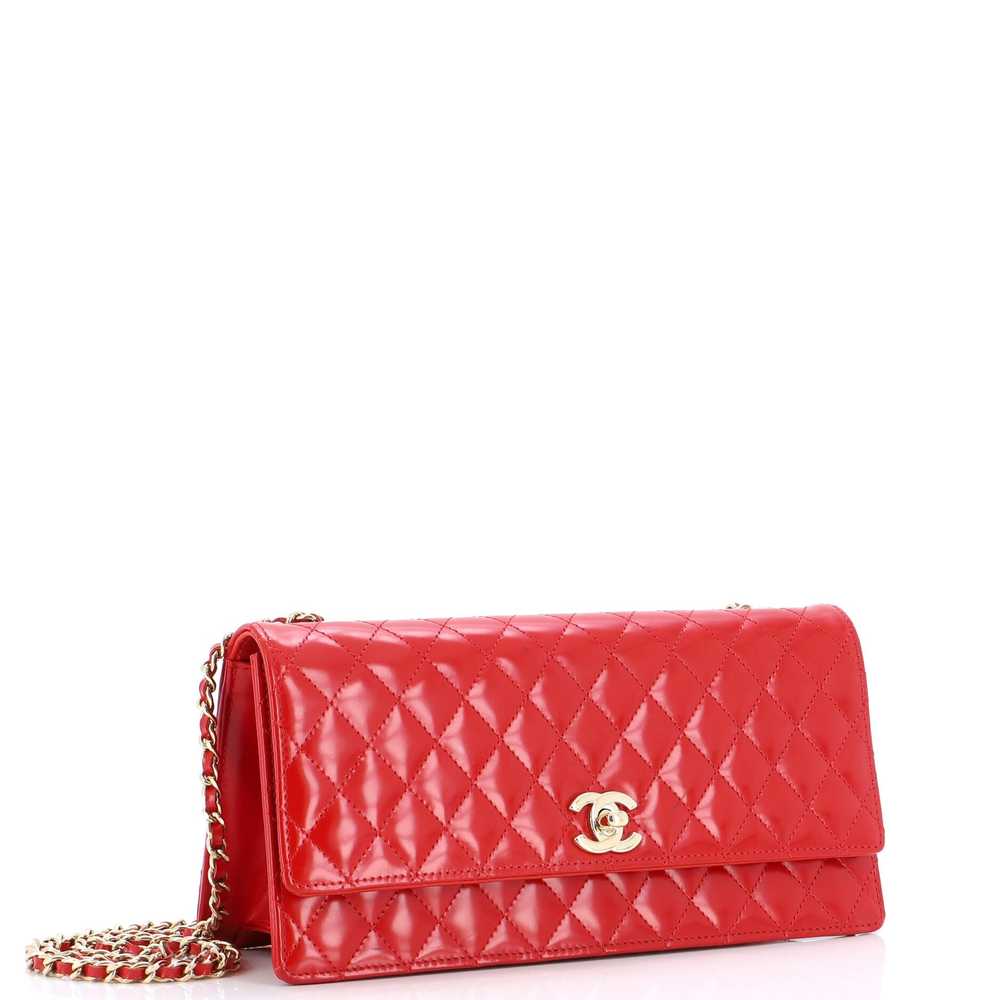 CHANEL CC Chain Flap Bag Quilted Patent East West - image 2