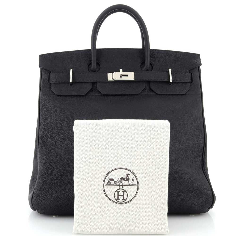 Hermes HAC Birkin Bag Noir Togo with Palladium Ha… - image 2