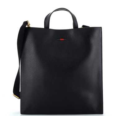 GUCCI Convertible Soft Web Open Tote Leather Tall