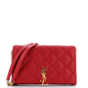 Saint Laurent Becky Chain Wallet Quilted Leather