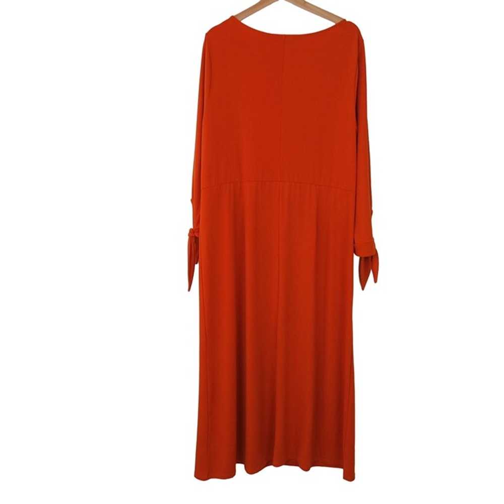 ELOQUII Women's Pumpkin Orange Boat Neck Tie Slee… - image 7