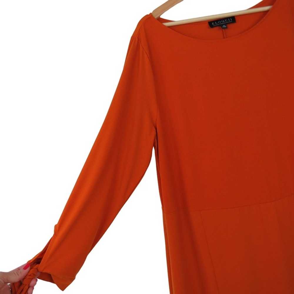 ELOQUII Women's Pumpkin Orange Boat Neck Tie Slee… - image 9