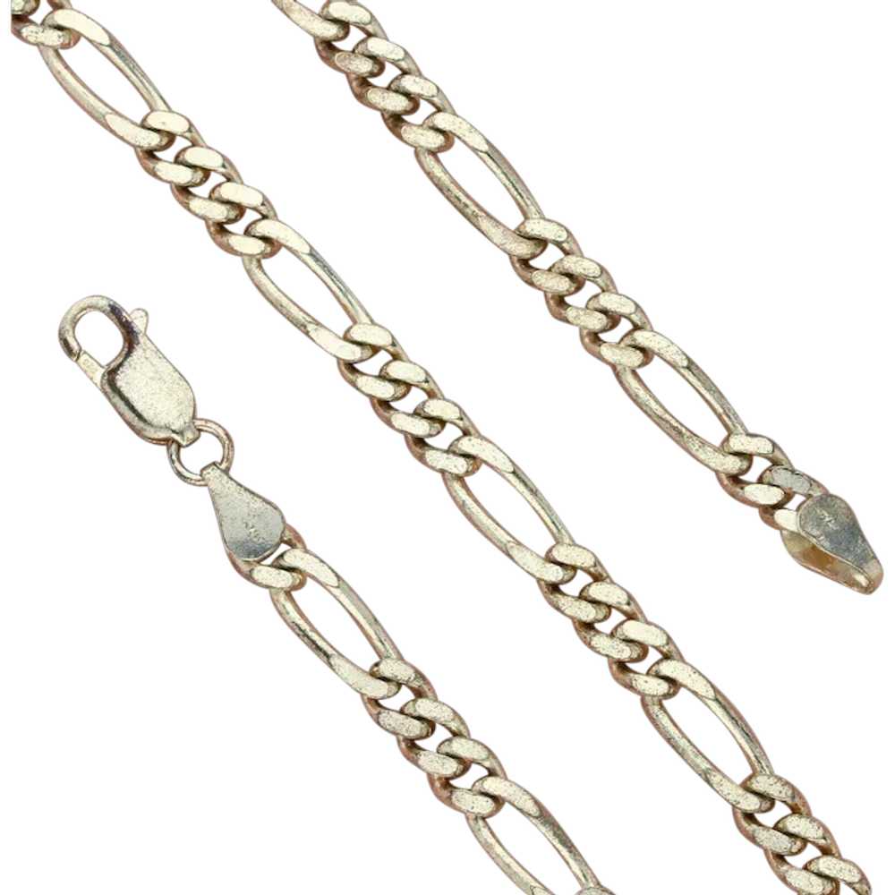 Sterling Silver Mens 5mm Figaro Chain Necklace Si… - image 1