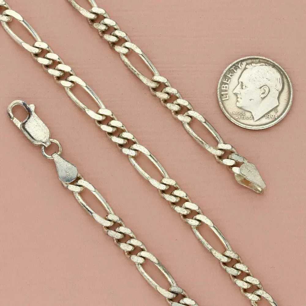 Sterling Silver Mens 5mm Figaro Chain Necklace Si… - image 2