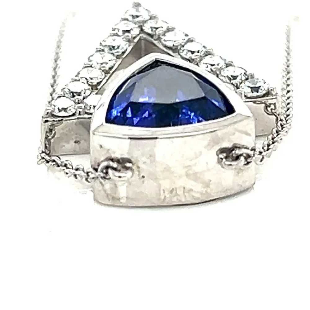14K Custom Tanzanite and Diamond Necklace - image 4