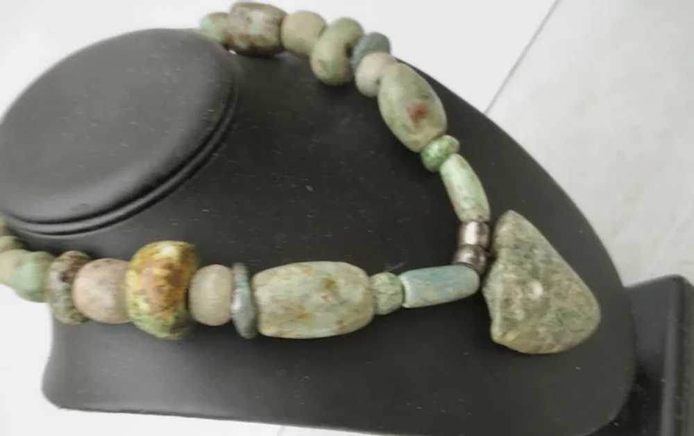 Ancient Olmec  Pre-Columbian Jade Beaded Necklace - image 3