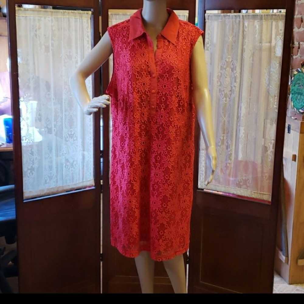 Like new Sharagano Plus Size 20 Red Lace - image 1