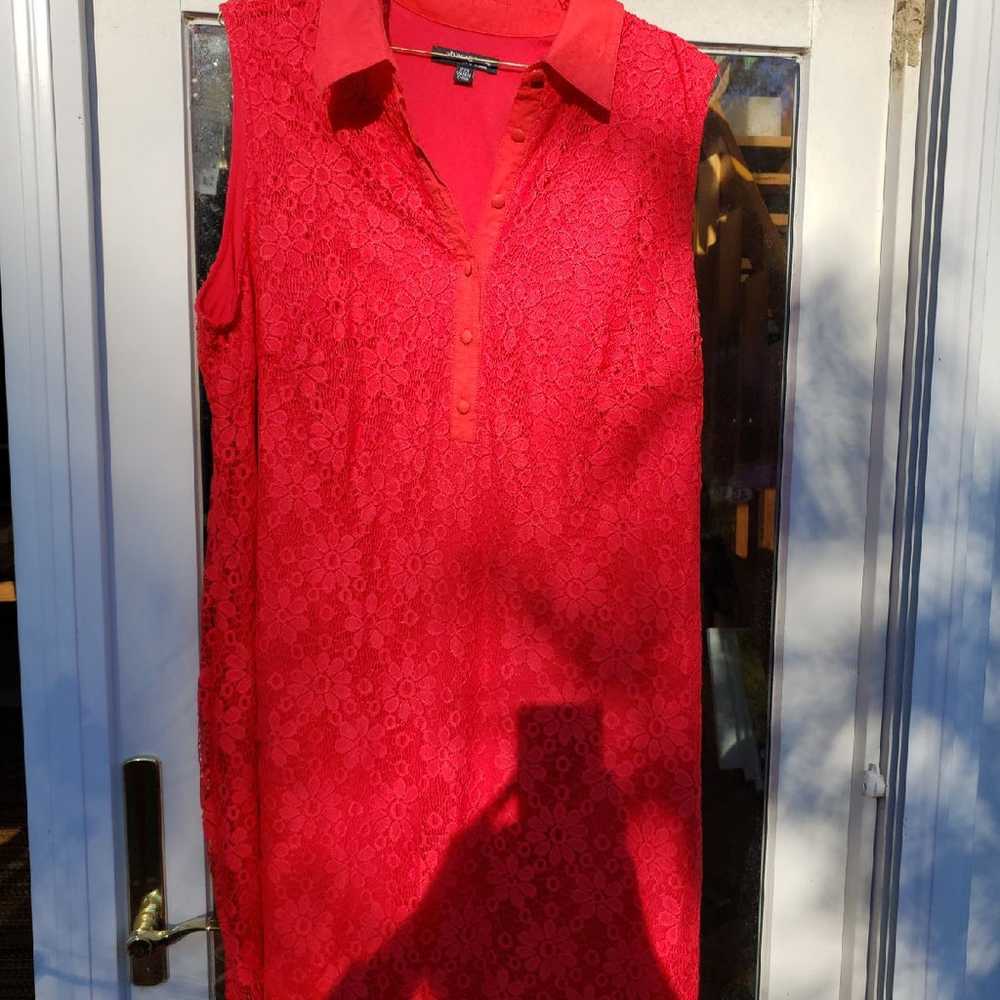 Like new Sharagano Plus Size 20 Red Lace - image 3