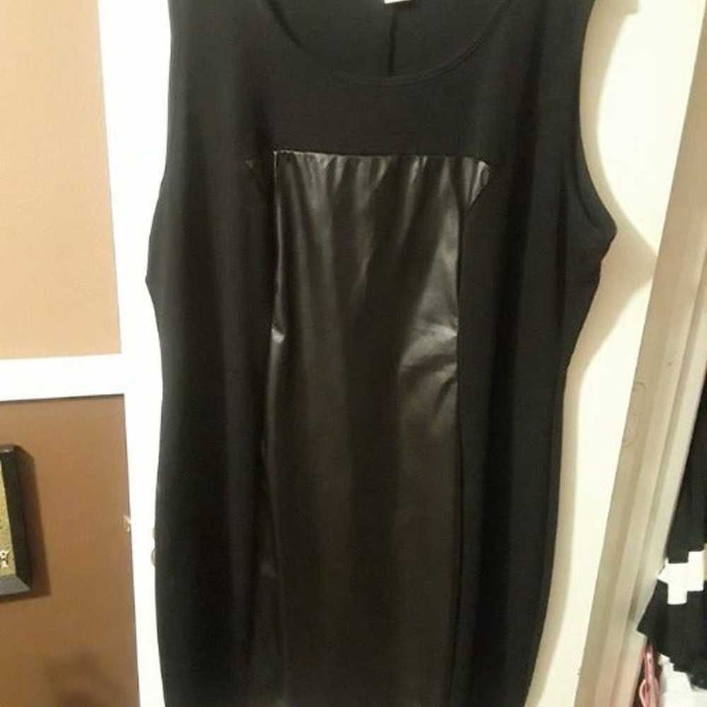 Faux Leather Stretchy Plus Dress - image 1