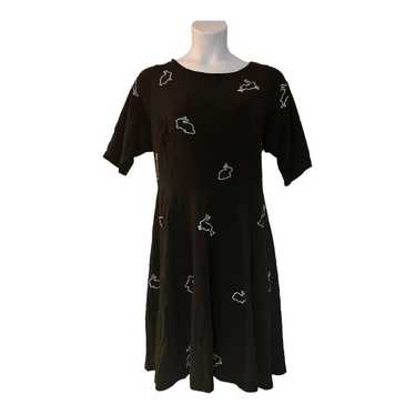 20W Bunny Embroidered Pocket Dress eShakti Black F