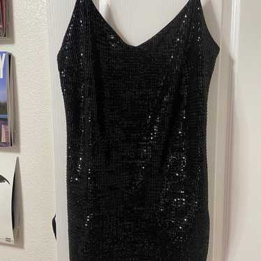 Black sequined party dress