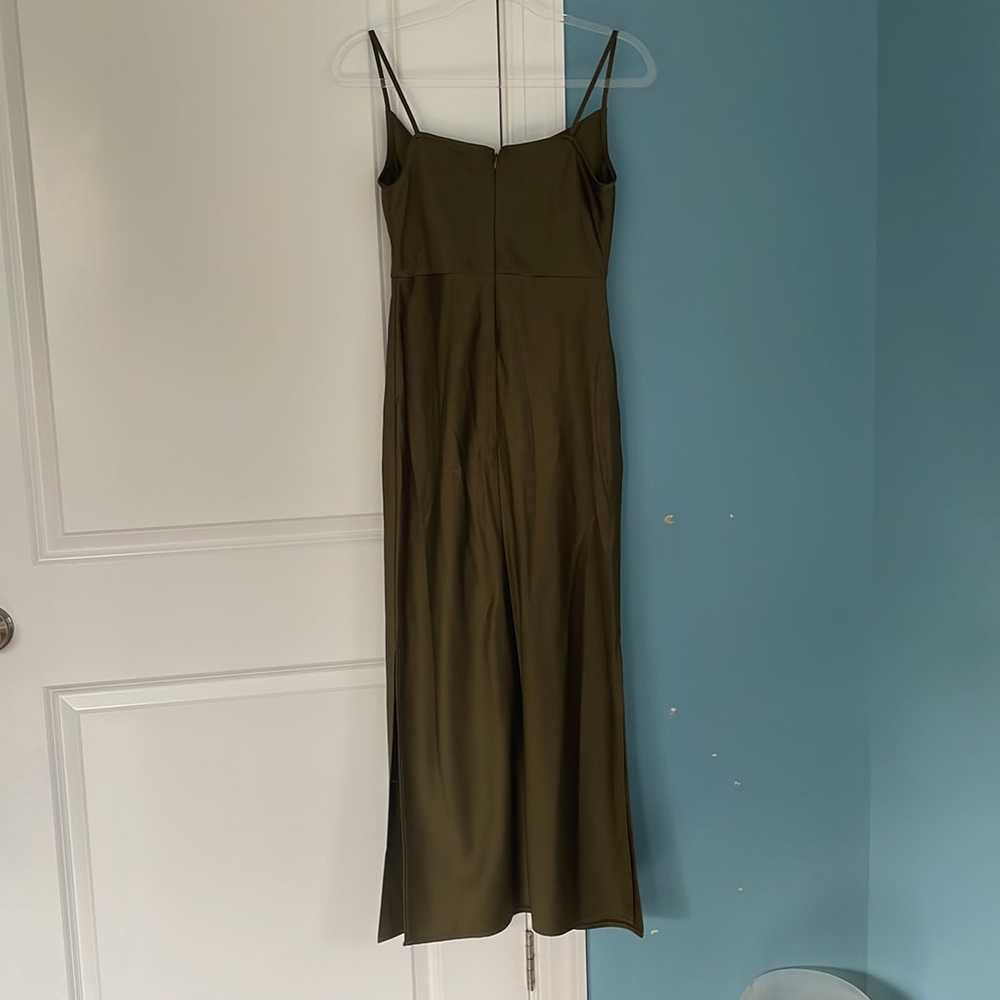 Long olive green dress - image 2