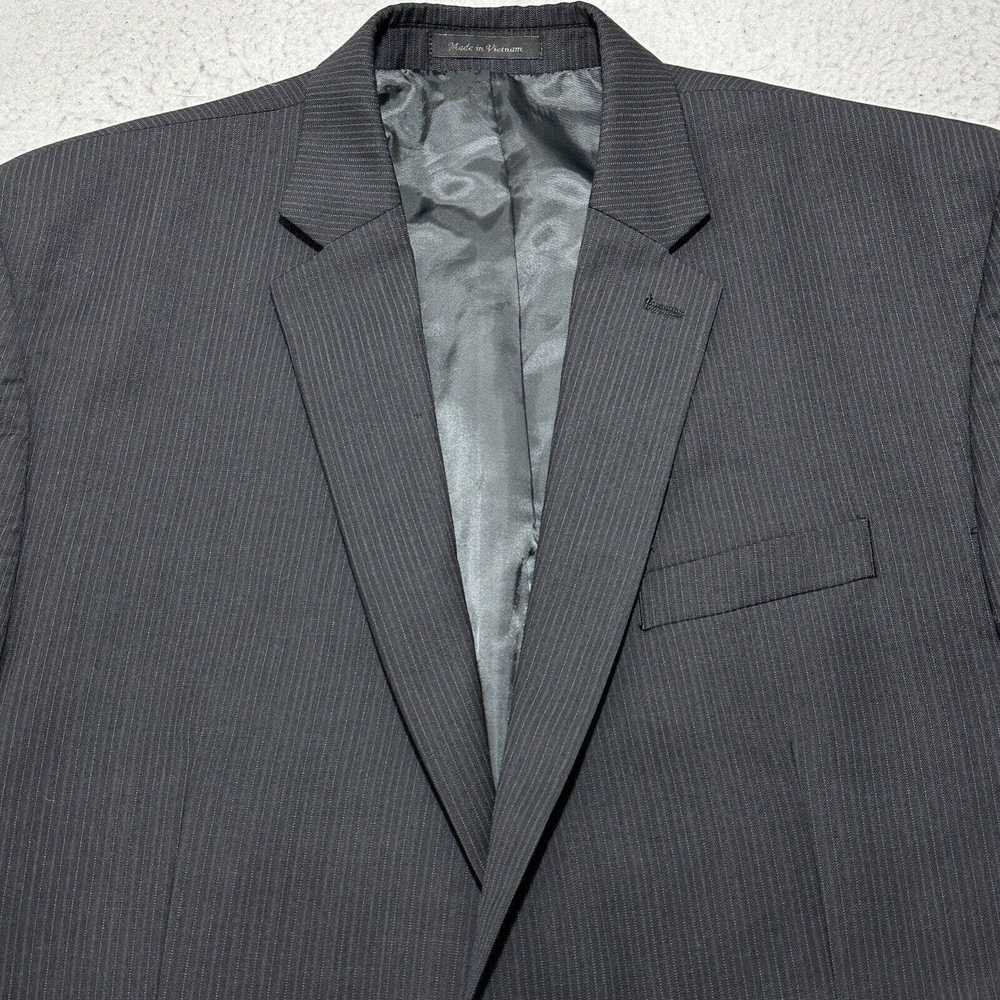 Chaps Chaps Wool Blend Suit Jacket Dark Gray Stri… - image 2