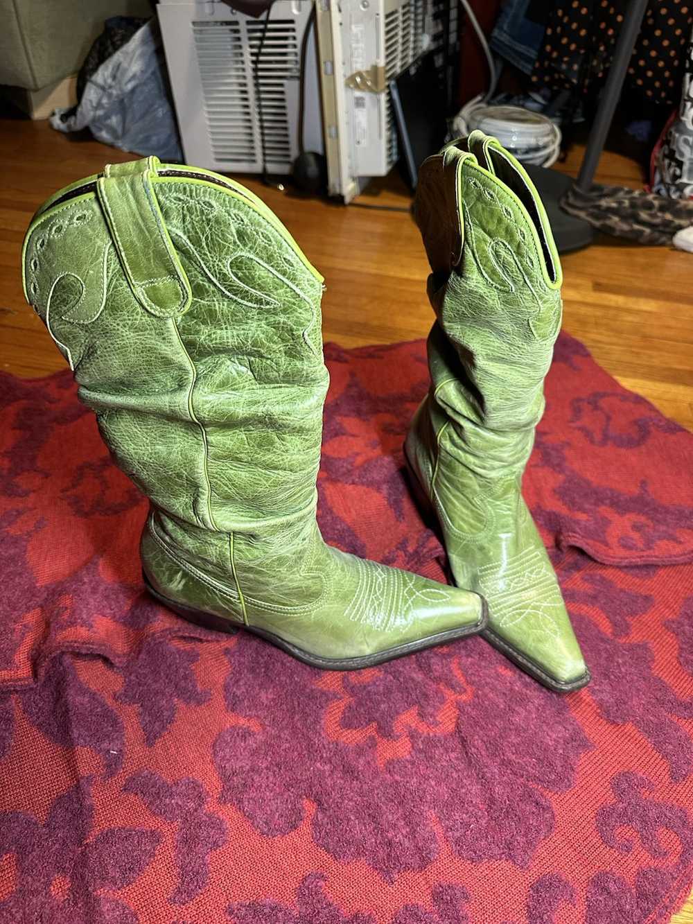 Steve Madden Steve Madden Green Leather Cowboy Boots - Gem