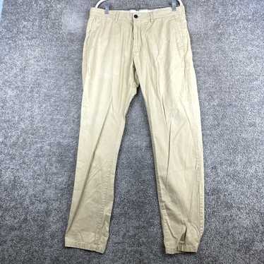 H&M L.O.G.G. Label Of Graded Goods Mens 34 Slim Fit Button Fly Blue Chino  Pants
