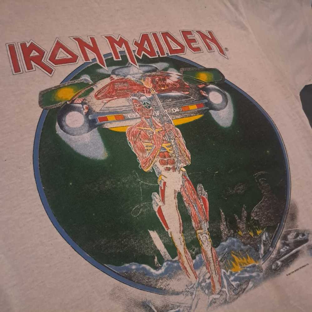 Iron Maiden Vintage Rare 1987 Iron Maiden world t… - image 6