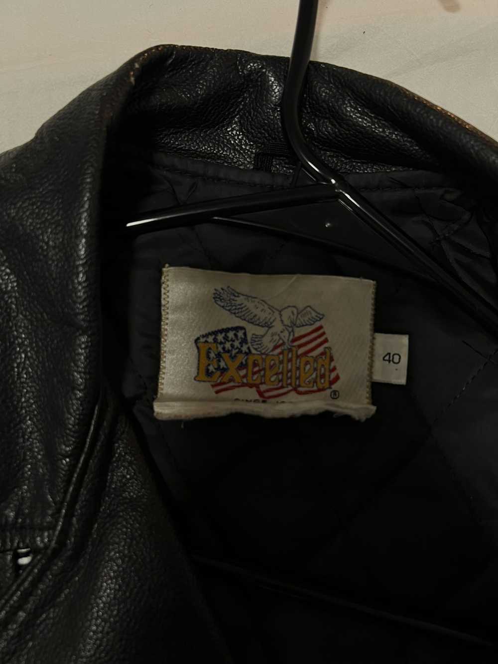 Leather Jacket × Vintage Vintage Padded Biker Lea… - image 4