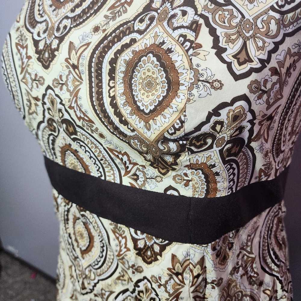 Jessica London brown graphic sleeveless dress plu… - image 2
