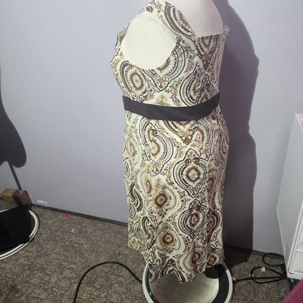 Jessica London brown graphic sleeveless dress plu… - image 3