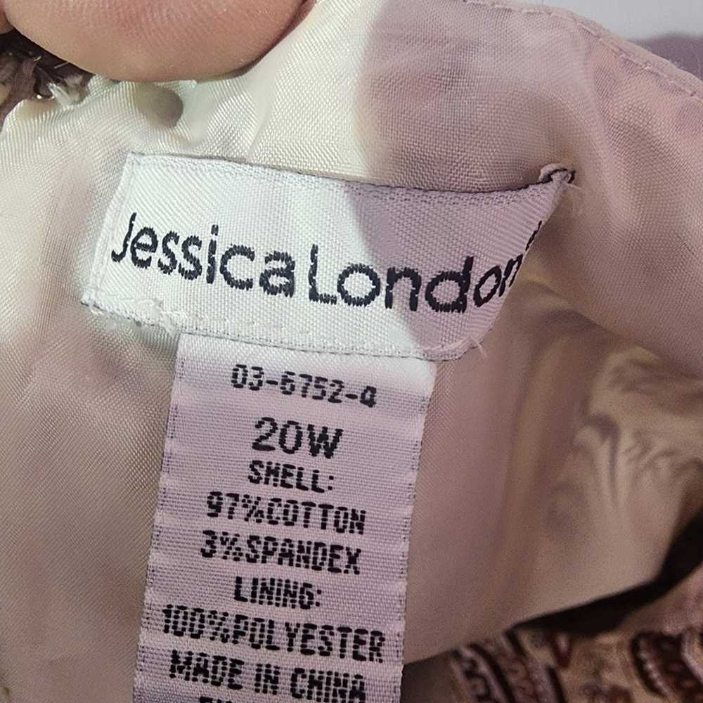 Jessica London brown graphic sleeveless dress plu… - image 5