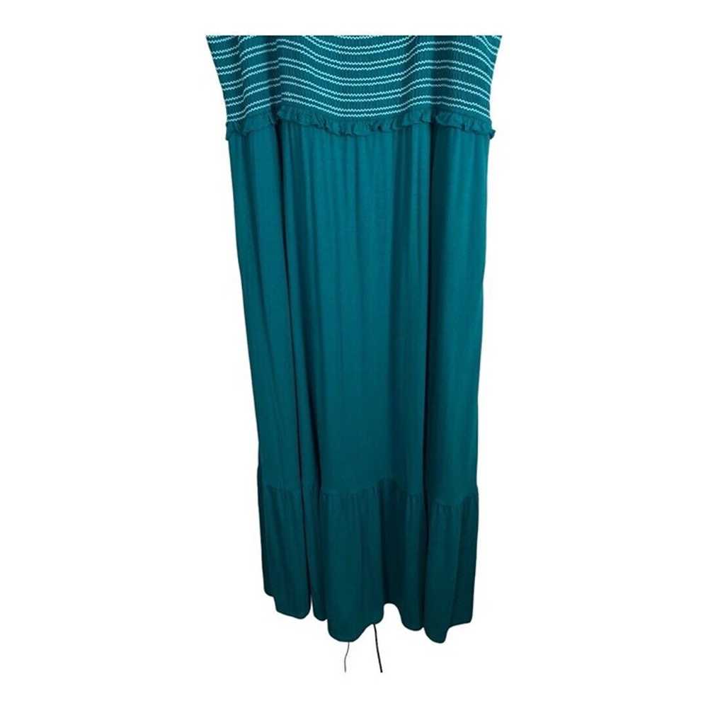 Lane Bryant Dress Size 22/24 Teal Green Elastic W… - image 3