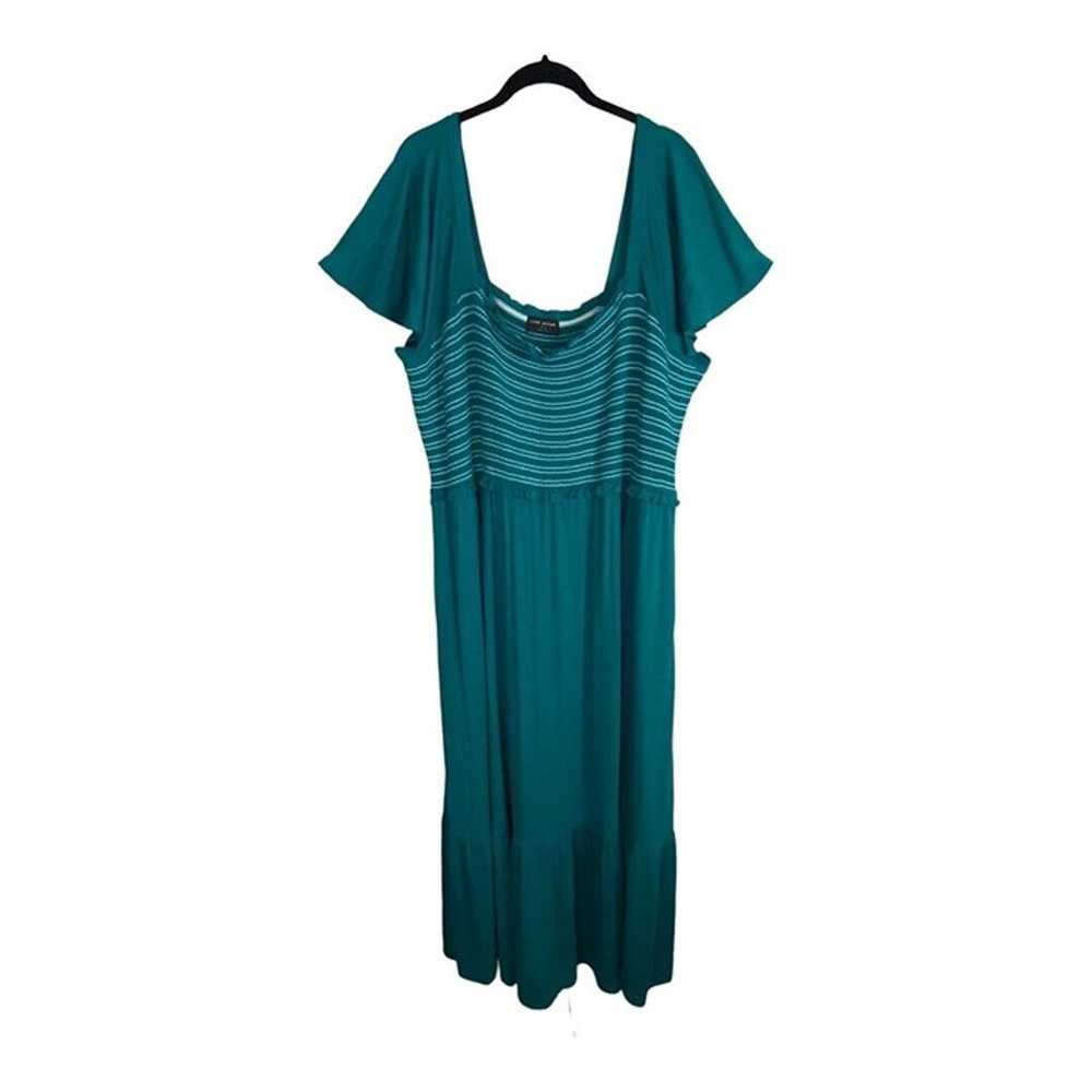 Lane Bryant Dress Size 22/24 Teal Green Elastic W… - image 5