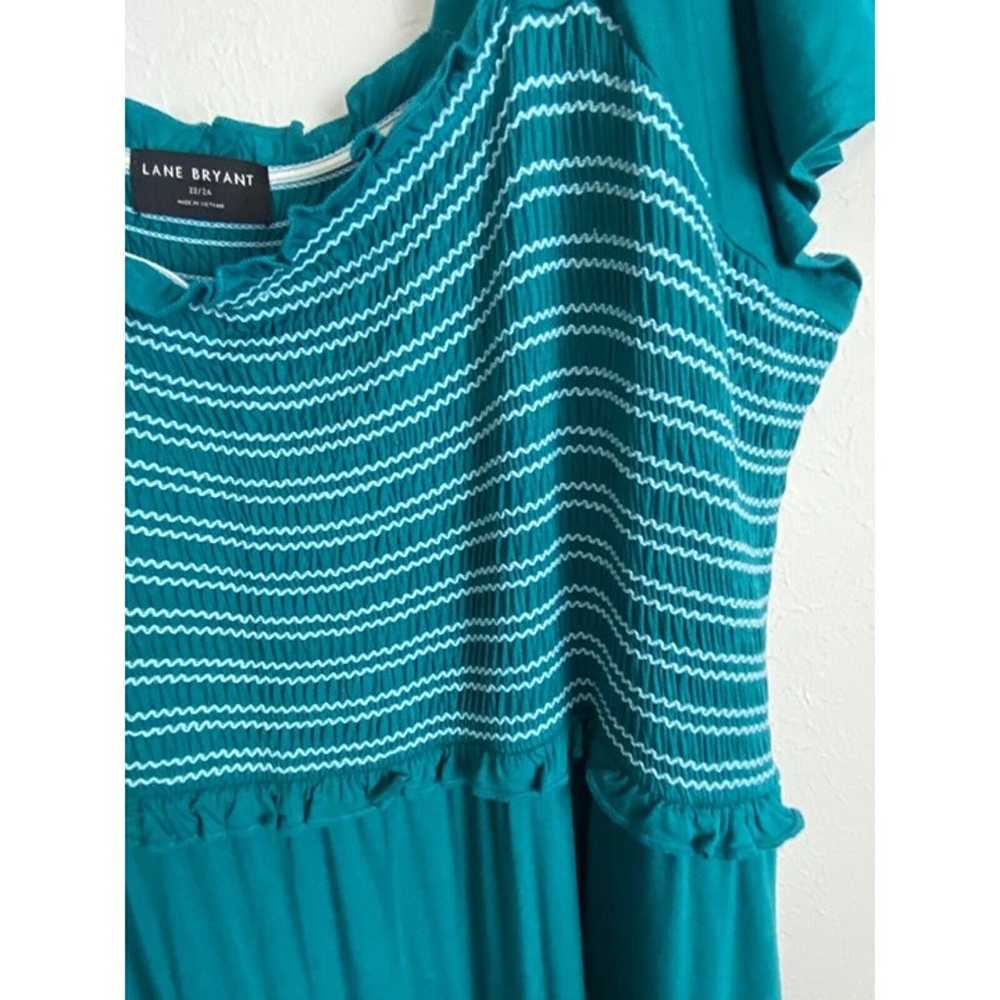 Lane Bryant Dress Size 22/24 Teal Green Elastic W… - image 7