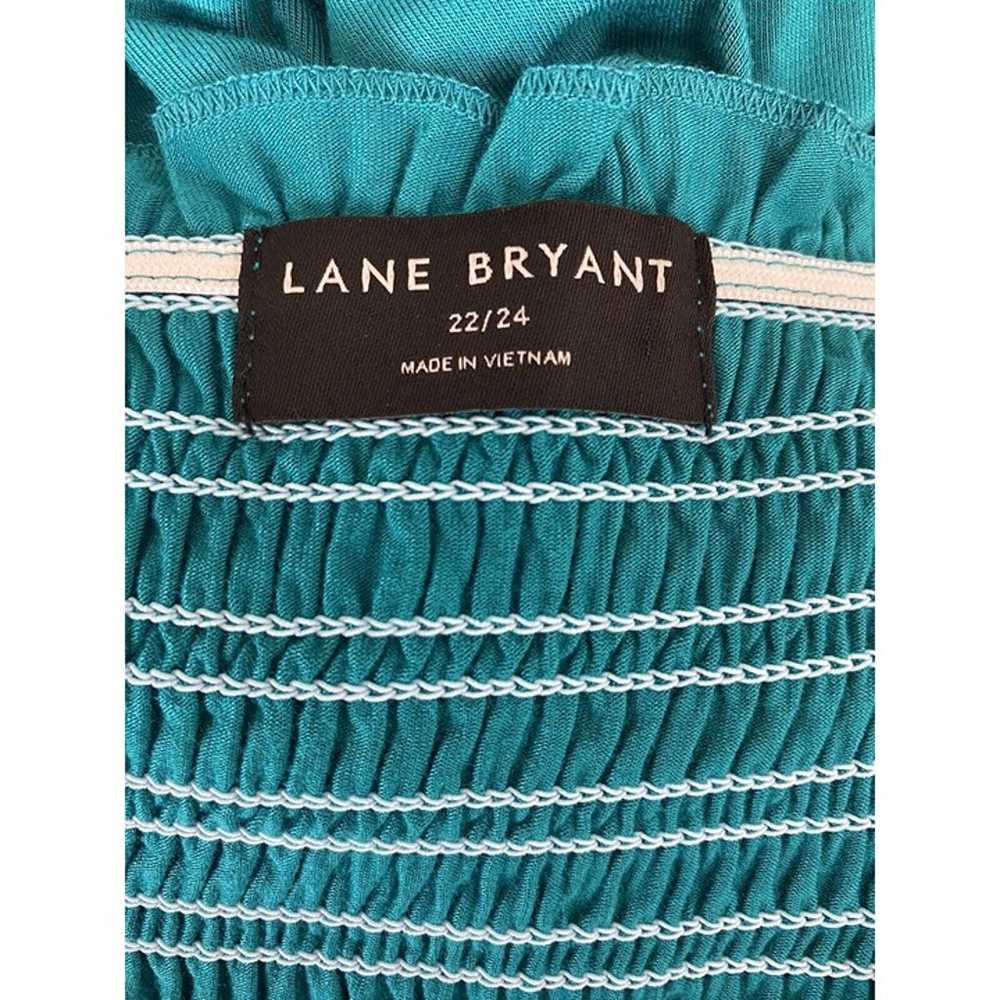 Lane Bryant Dress Size 22/24 Teal Green Elastic W… - image 8