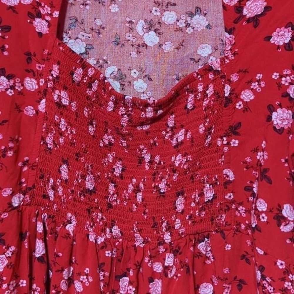 Old Navy Puff Sleeved Floral Red Maxi Dress  3x - image 12