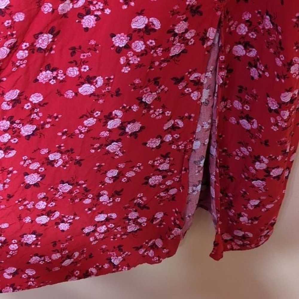 Old Navy Puff Sleeved Floral Red Maxi Dress  3x - image 4