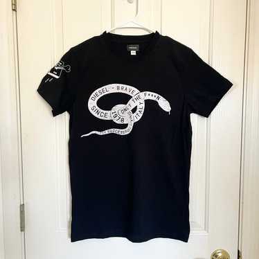 Diesel Black Brave Snake Graphic T-Shirt - image 1