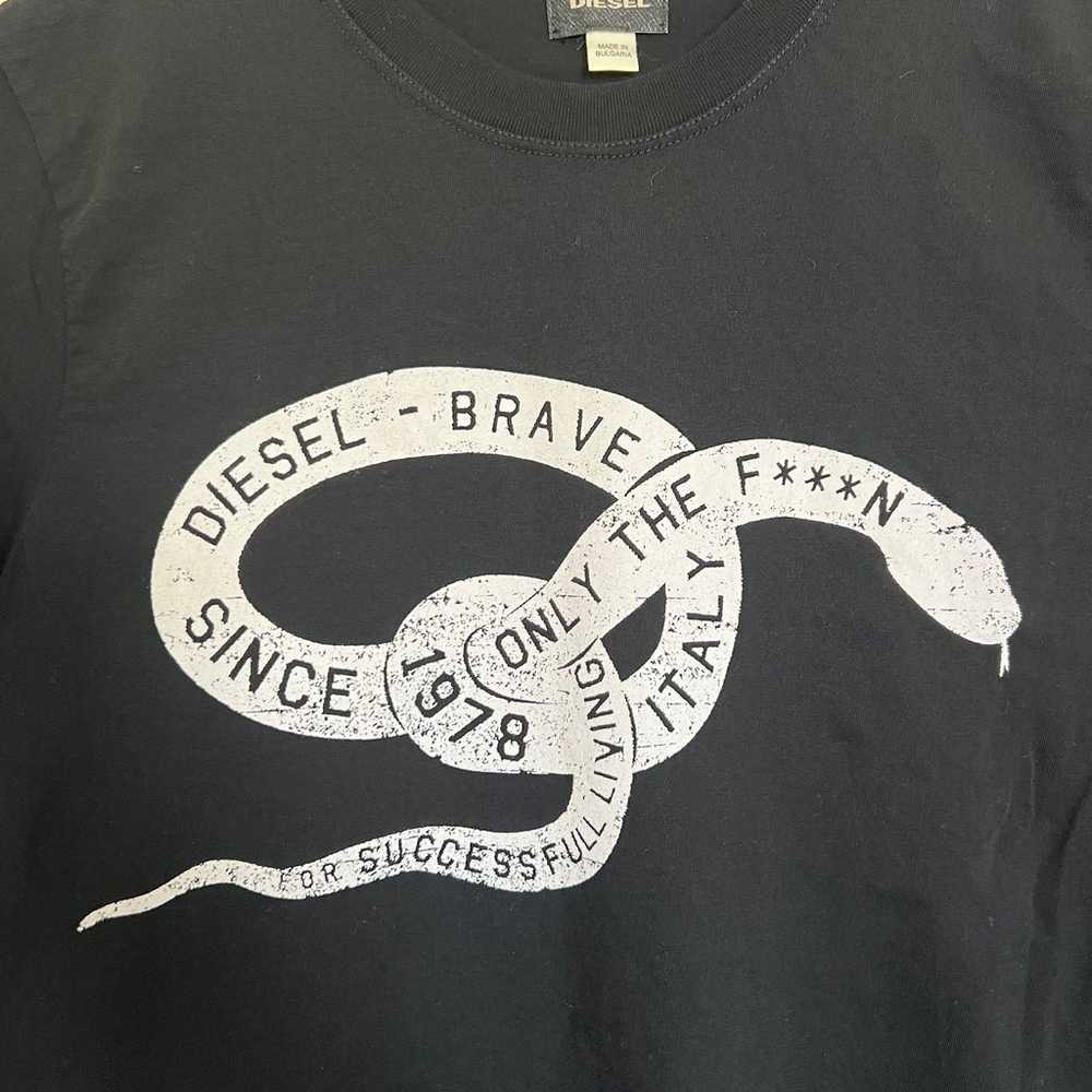 Diesel Black Brave Snake Graphic T-Shirt - image 2