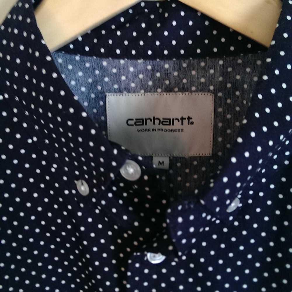 Carhartt Shirt LS Navy Blue & Polka Dots - image 3