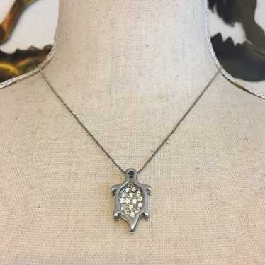 Jewelry Cool Jewels silver rhinestone turtle neck… - image 1