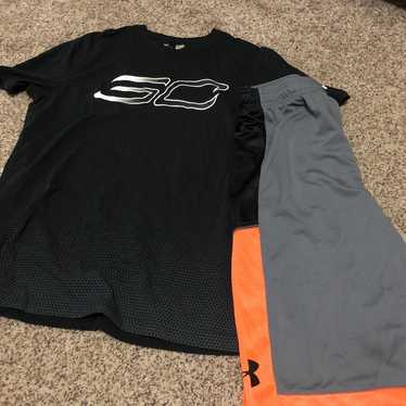 under armour shirt and shorts