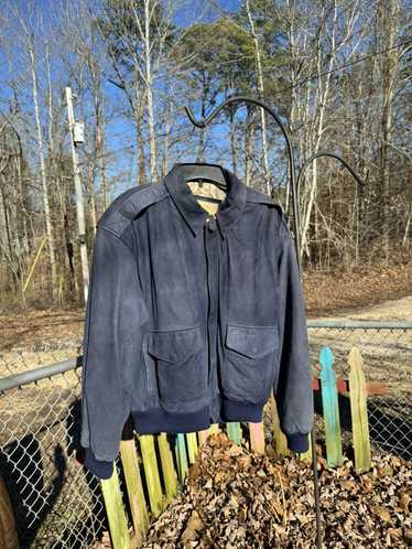 Leather Jacket × Vintage Navy Blue leather Jacket