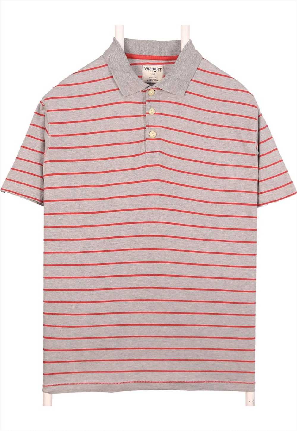 Vintage 90's Wrangler Polo Shirt Striped Short Sl… - image 1