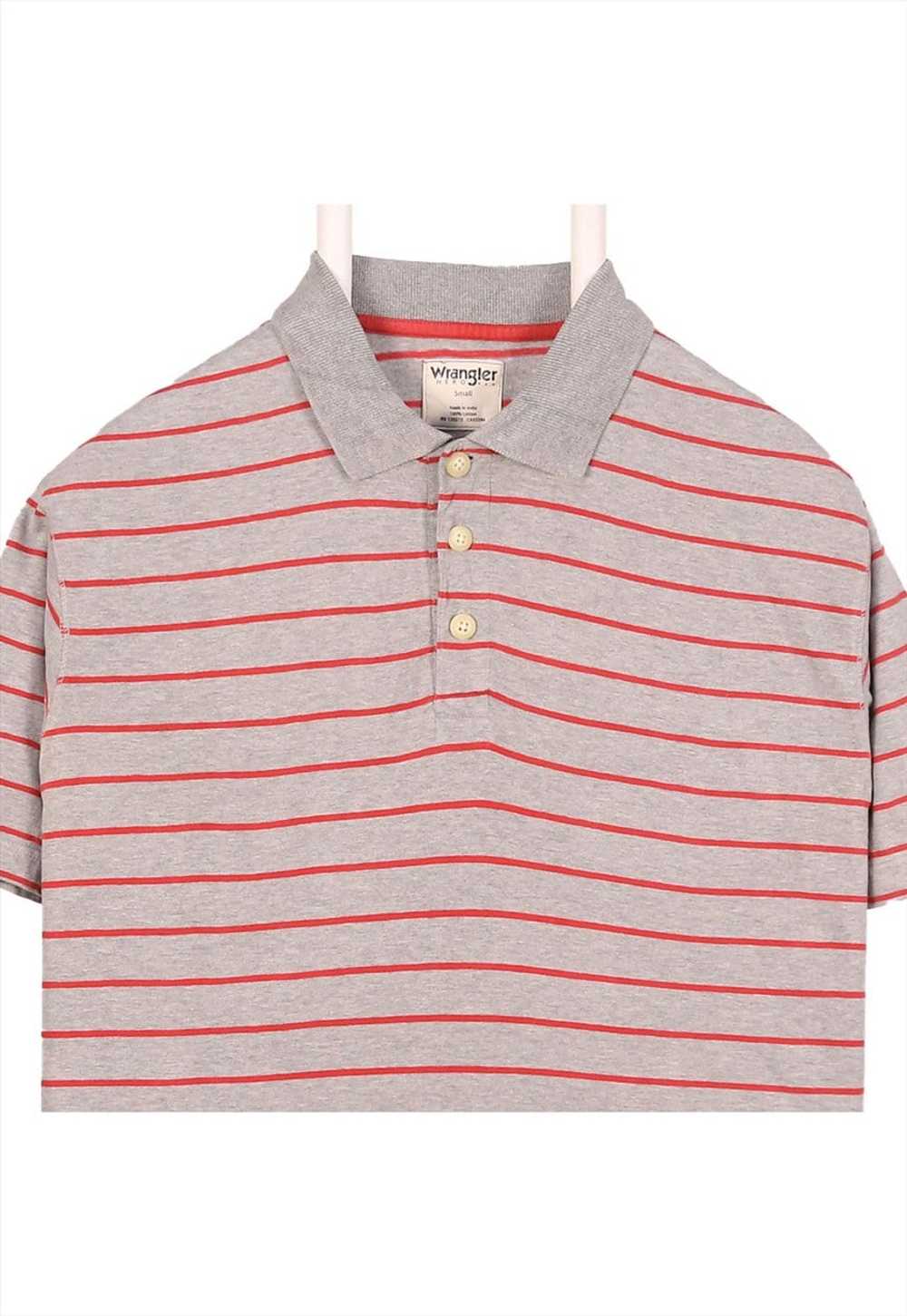 Vintage 90's Wrangler Polo Shirt Striped Short Sl… - image 2