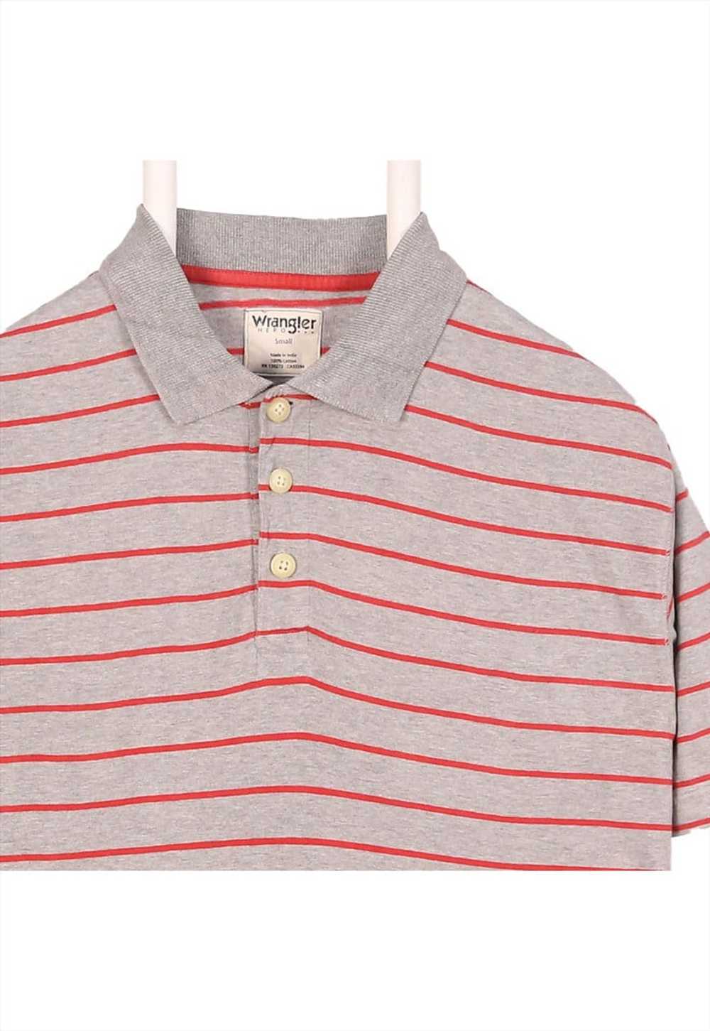 Vintage 90's Wrangler Polo Shirt Striped Short Sl… - image 3