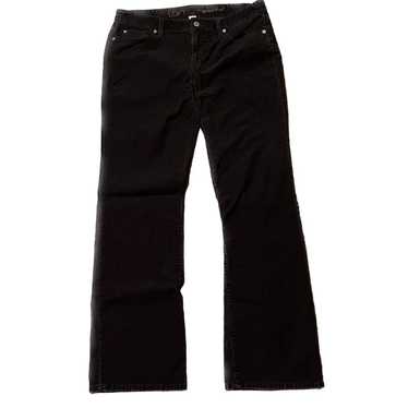 Y2K Black Flare Pants with Asymmetrical Overlay