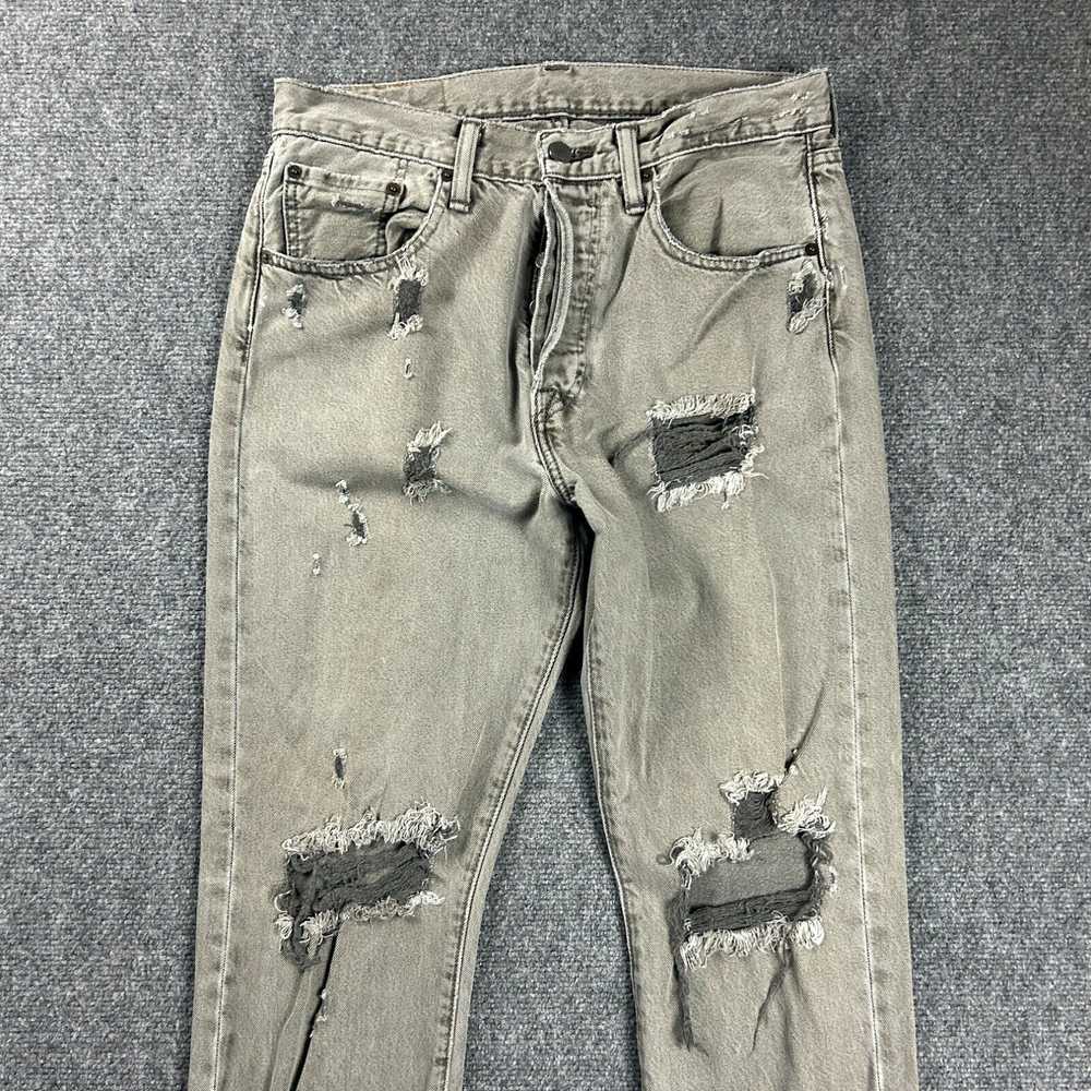 Levi's Levi's Jeans Mens 29x32 Gray Denim 501 CT … - image 2