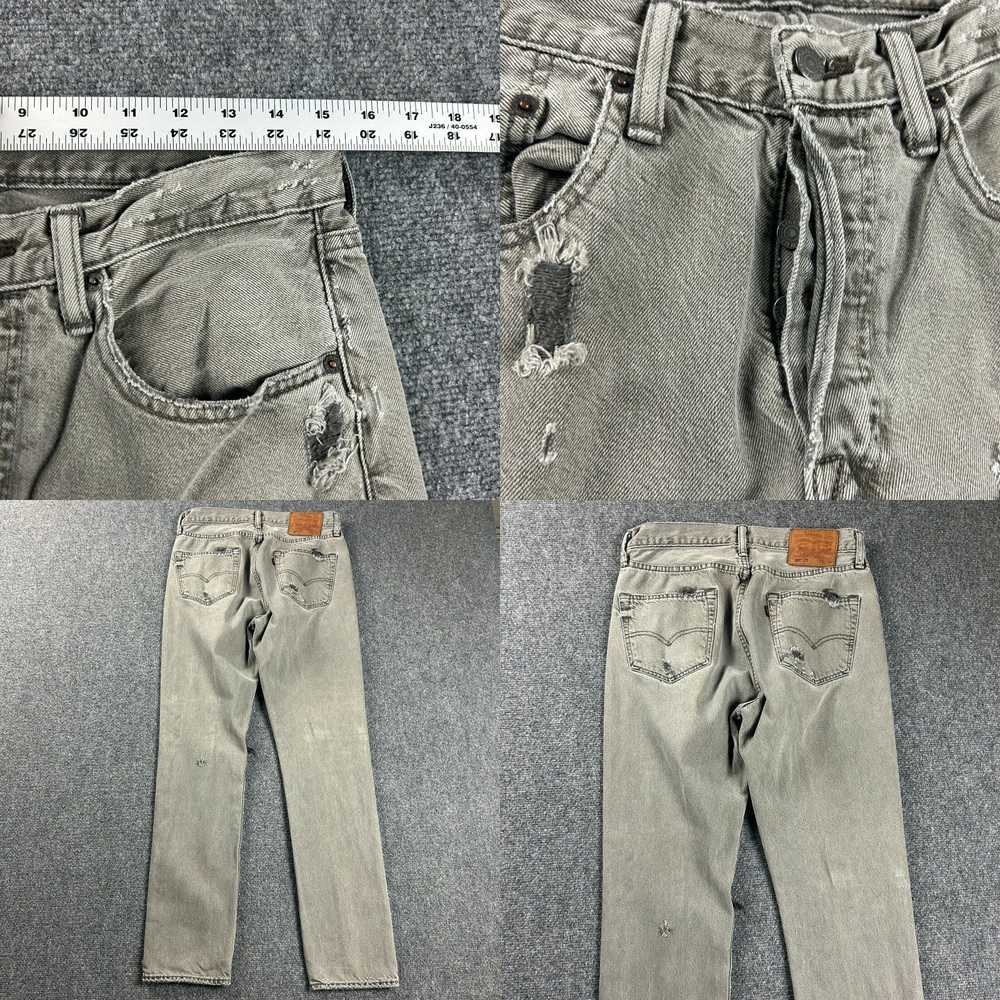 Levi's Levi's Jeans Mens 29x32 Gray Denim 501 CT … - image 4