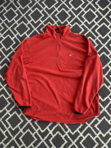 Nike × Vintage Y2K Red Nike Swoosh Fleece L - image 1