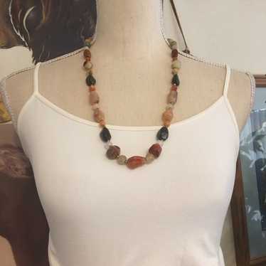 Vintage Vintage 80s genuine polished agate necklac