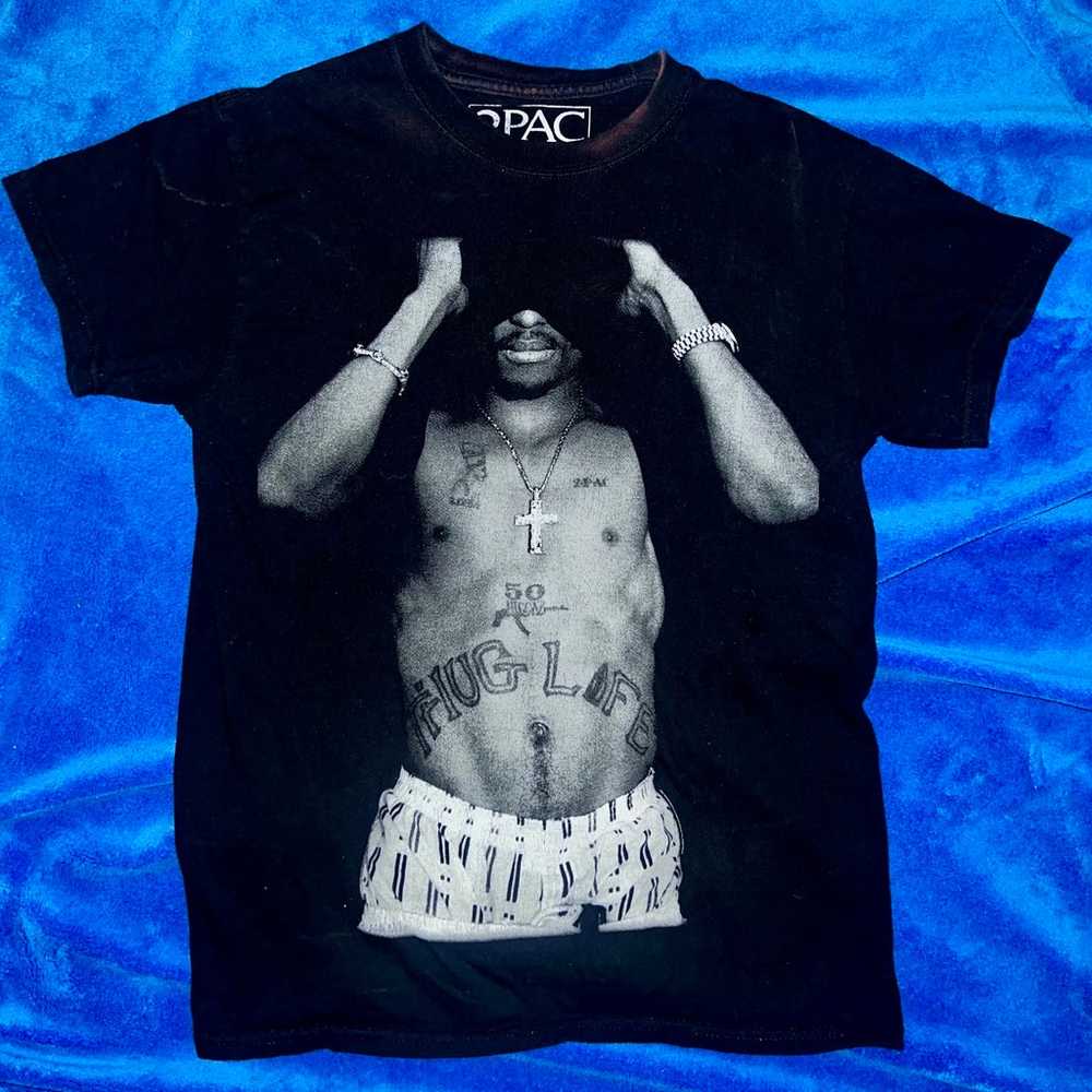 Vintage Bleach Washed Tupac Shirt - image 1