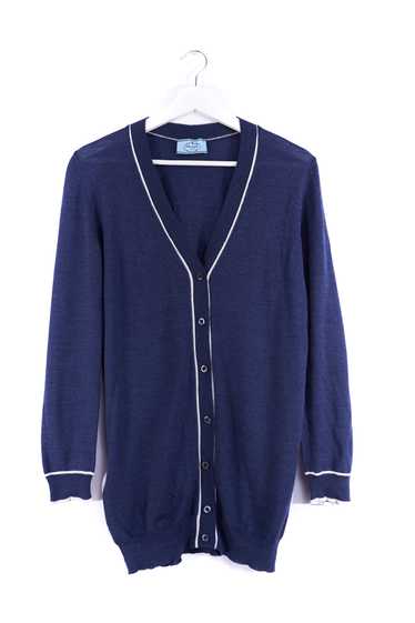 Prada Prada Womens Blue Wool V Neck Cardigan Size… - image 1