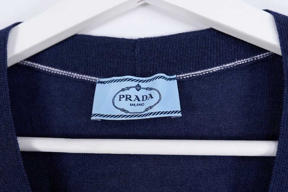 Prada Prada Womens Blue Wool V Neck Cardigan Size… - image 3