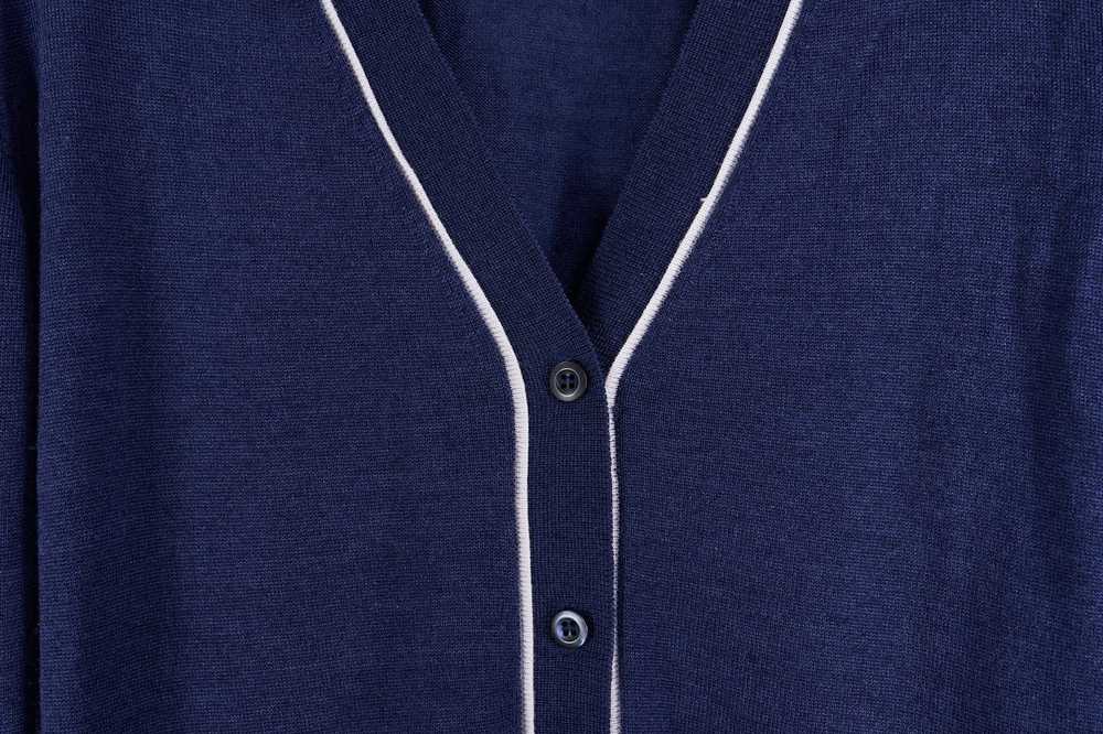 Prada Prada Womens Blue Wool V Neck Cardigan Size… - image 4